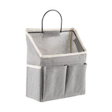 Maxbell Canvas Door Closet Hanging Storage Basket Bag Pouch for Bathroom Grey