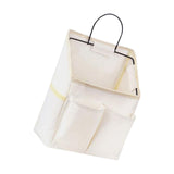 Maxbell Canvas Door Closet Hanging Storage Basket Bag Pouch for Bathroom White