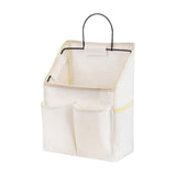 Maxbell Canvas Door Closet Hanging Storage Basket Bag Pouch for Bathroom White