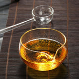 Maxbell Glass Matcha Bowl Spoon with Pouring Spout Japanese Style Gift for Office