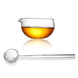 Maxbell Glass Matcha Bowl Spoon with Pouring Spout Japanese Style Gift for Office