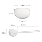 Maxbell Glass Matcha Bowl Spoon with Pouring Spout Japanese Style Gift for Office