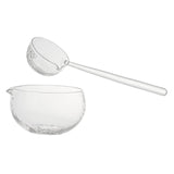 Maxbell Glass Matcha Bowl Spoon with Pouring Spout Japanese Style Gift for Office