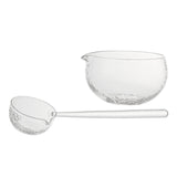 Maxbell Glass Matcha Bowl Spoon with Pouring Spout Japanese Style Gift for Office