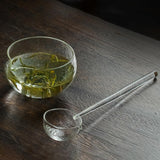 Maxbell Glass Matcha Bowl Spoon with Pouring Spout Japanese Style Gift for Office