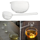 Maxbell Glass Matcha Bowl Spoon with Pouring Spout Japanese Style Gift for Office
