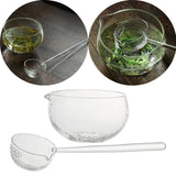 Maxbell Glass Matcha Bowl Spoon with Pouring Spout Japanese Style Gift for Office