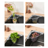 Maxbell Triangle Holder Filter 50Pcs Sink Filter Net Elastic for Leftover Garbage Gray