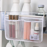 Maxbell Fridge Storage Mesh Bag Hanging with Hook Multi Function for Wall Doors Blue