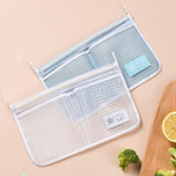 Maxbell Fridge Storage Mesh Bag Hanging with Hook Multi Function for Wall Doors Blue