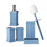 Maxbell 5Pcs Bathroom Accessories Lotion Bottle Bathroom Cleaning Set for Office Blue