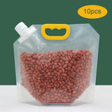 Maxbell 10Pcs Sealed Bag with Handle Organizer Food Storage Bag for Powders Snacks 1.5L