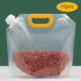 Maxbell 10Pcs Sealed Bag with Handle Organizer Food Storage Bag for Powders Snacks 2.5L