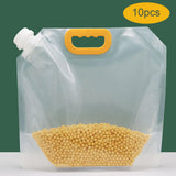 Maxbell 10Pcs Sealed Bag with Handle Organizer Food Storage Bag for Powders Snacks 5L