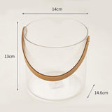 Maxbell Ice Bucket PU Leather Handle Drink Tub Container for Picnic Pub Household Small