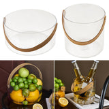 Maxbell Ice Bucket PU Leather Handle Drink Tub Container for Picnic Pub Household Small