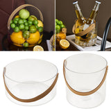 Maxbell Ice Bucket PU Leather Handle Drink Tub Container for Picnic Pub Household Small