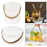 Maxbell Ice Bucket PU Leather Handle Drink Tub Container for Picnic Pub Household Small