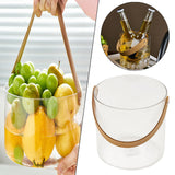 Maxbell Ice Bucket PU Leather Handle Drink Tub Container for Picnic Pub Household Small