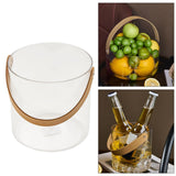 Maxbell Ice Bucket PU Leather Handle Drink Tub Container for Picnic Pub Household Small