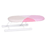 Maxbell Portable Ironing Board Foldable Legs Compact Anti Slip for Dorm Desk Pink