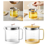 Maxbell Transparent Oil Bottle with Filter Storage Tank 1L Fat Separator and Lid White