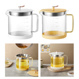Maxbell Transparent Oil Bottle with Filter Storage Tank 1L Fat Separator and Lid White