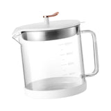Maxbell Transparent Oil Bottle with Filter Storage Tank 1L Fat Separator and Lid White