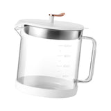 Maxbell Transparent Oil Bottle with Filter Storage Tank 1L Fat Separator and Lid White