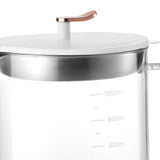 Maxbell Transparent Oil Bottle with Filter Storage Tank 1L Fat Separator and Lid White