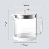 Maxbell Transparent Oil Bottle with Filter Storage Tank 1L Fat Separator and Lid White