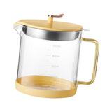 Maxbell Transparent Oil Bottle with Filter Storage Tank 1L Fat Separator and Lid Yellow