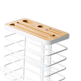 Maxbell Pot Pan Lid Organizer Cutlery Holder Multiple Slots for Pantry Drawer White