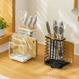 Maxbell Pot Pan Lid Organizer Cutlery Holder Multiple Slots for Pantry Drawer White