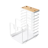 Maxbell Pot Pan Lid Organizer Cutlery Holder Multiple Slots for Pantry Drawer White