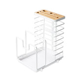 Maxbell Pot Pan Lid Organizer Cutlery Holder Multiple Slots for Pantry Drawer White