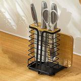 Maxbell Pot Pan Lid Organizer Cutlery Holder Multiple Slots for Pantry Drawer Black