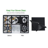 Maxbell 2 Pieces Stove Burner Covers Easy to Clean Reusable for Cooking Kitchen Black
