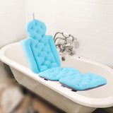 Maxbell Bath Pillow Comfortable Bathtub Cushion Full Body Mat for SPA Bathroom Blue