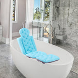 Maxbell Bath Pillow Comfortable Bathtub Cushion Full Body Mat for SPA Bathroom Blue