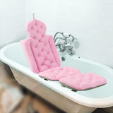 Maxbell Bath Pillow Comfortable Bathtub Cushion Full Body Mat for SPA Bathroom Pink