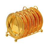 Maxbell Dish Rack Cocktail Metal Coaster Non Mat for Countertop RV Cupboard Golden