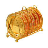 Maxbell Dish Rack Cocktail Metal Coaster Non Mat for Countertop RV Cupboard Golden