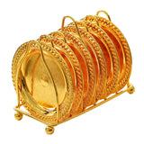 Maxbell Dish Rack Cocktail Metal Coaster Non Mat for Countertop RV Cupboard Golden