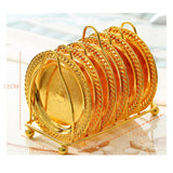 Maxbell Dish Rack Cocktail Metal Coaster Non Mat for Countertop RV Cupboard Golden