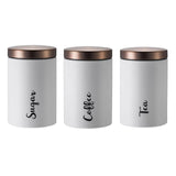 Maxbell 3x Metal Storage Jars Ornament Organizer for Countertop Cabinet Office Desk