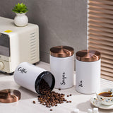 Maxbell 3x Metal Storage Jars Ornament Organizer for Countertop Cabinet Office Desk