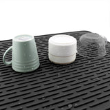 Maxbell Reusable Dish Drying Mat Heat Resistant for Kitchen Counter Cabinet Drawer Black