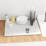 Maxbell Reusable Dish Drying Mat Utensil Drying Pad Dish Drainer for Drawer Kitchen White