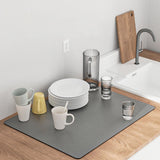 Maxbell Reusable Dish Drying Mat Utensil Drying Pad Dish Drainer for Drawer Kitchen Gray